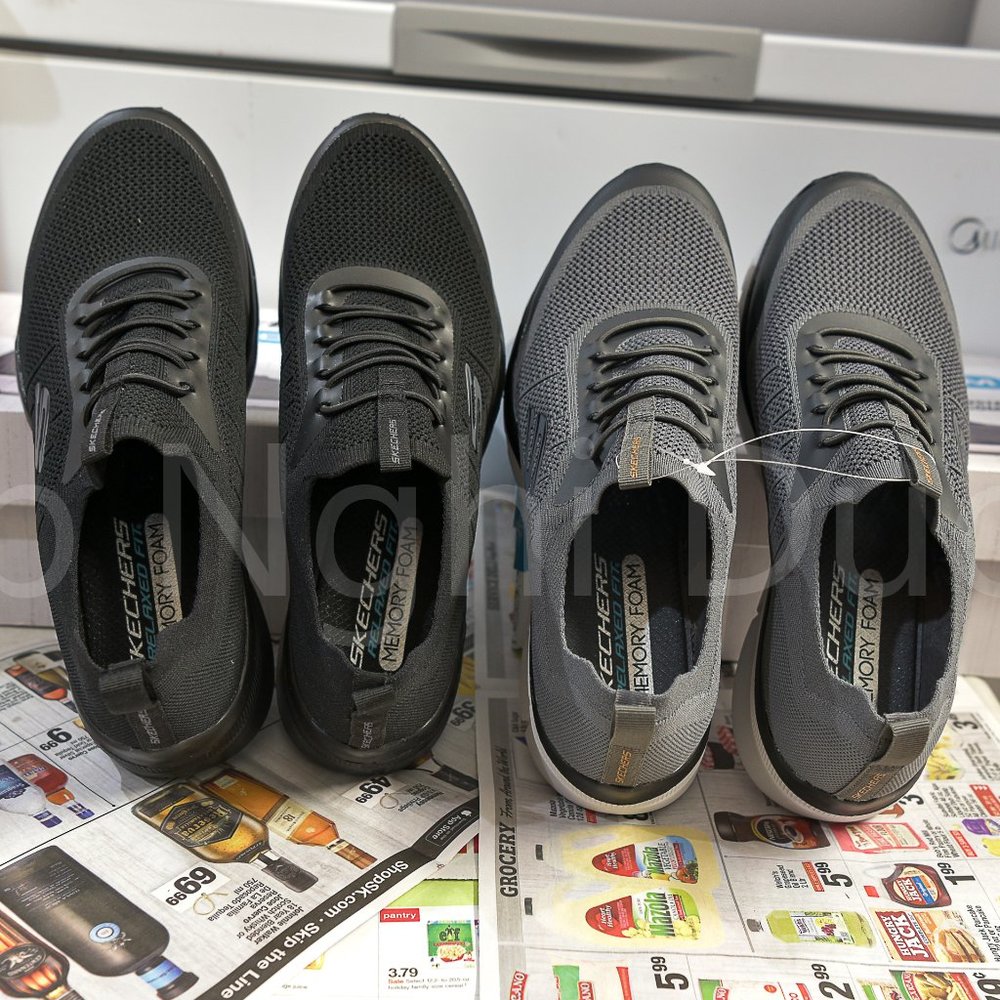 2 PAIRS OF Skechers Men's Athletic Sneakers GRAY,BLACK . Price is‎ for 2 pairs .